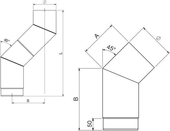Curva a gomito per canna fumaria stufa a legna in acciaio nero da 2 mm Fai da te/Caminetti e accessori/Accessori per caminetto/Tubi di scarico La Zappa - Altamura, Commerciovirtuoso.it