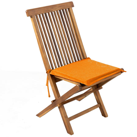 Cuscino Resinato con Pattina e Laccetti per sedia da giardino sfoderabile 40 cm "Made in Italy"