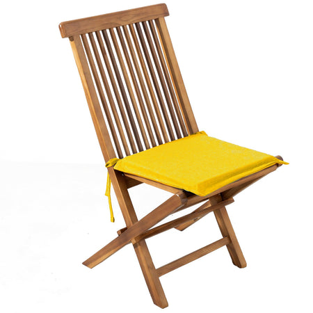 Cuscino Resinato con Pattina e Laccetti per sedia da giardino sfoderabile 45 cm "Made in Italy"