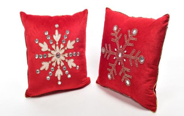 Cuscino in velluto con applique diamante per decorazioni natalizie 45 x 45 cm
