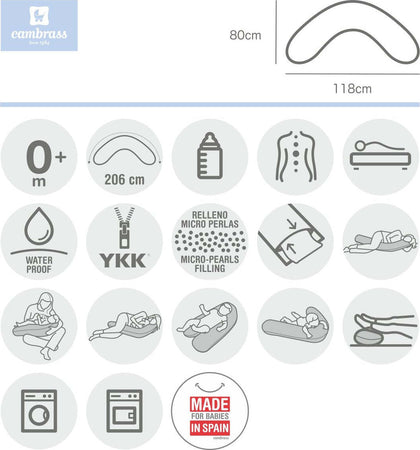 Cuscino Allattamento Mamma 16X118X80 Cm Star Beige Prima infanzia/Maternità/Cuscini per il corpo e maternità La Casa Del Bebè - Napoli, Commerciovirtuoso.it