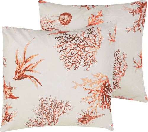 Cuscino-Arredo-Bifaccia-100%-cotone-Made-in-Italy-Coralli-Rosso-/-Naturale-60x60cm