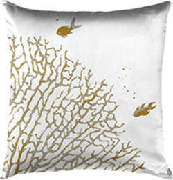 Cuscino-Arredo-Bifaccia-100%-cotone-Made-in-Italy-Coralli-Tre-Pesci-Ocra-su-Bianco-/-Bianco-40x40cm