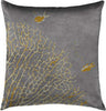 Cuscino-Arredo-Bifaccia-100%-Cotone-Made-In-Italy-Coralli-Tre-Pesci-Ocra-Su-Grigio-/-Bianco-40x40cm