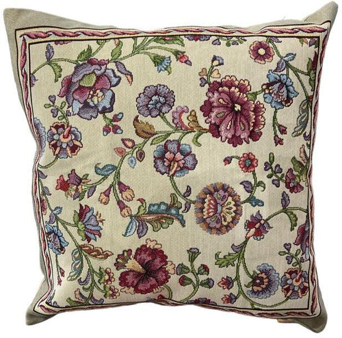 Cuscino arredo fiori in gobelin 45x45 modello drusilla