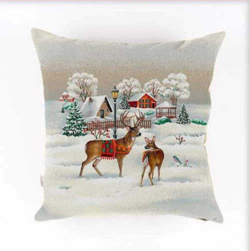 Cuscino arredo natalizio village in gobelin 45×45 cm – Maè , via roma 60