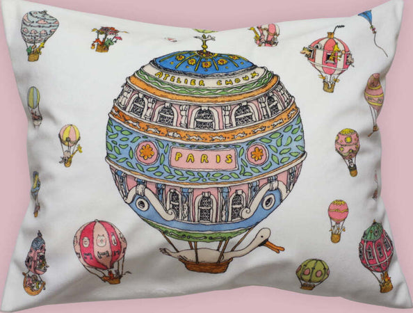 Cuscino Atelier Choux Hot Air Balloon Velluto Casa e cucina/Tessili per la casa/Biancheria per culle e lettini/Biancheria bebè/Cuscini di sostegno per neonati La Casa Del Bebè - Napoli, Commerciovirtuoso.it