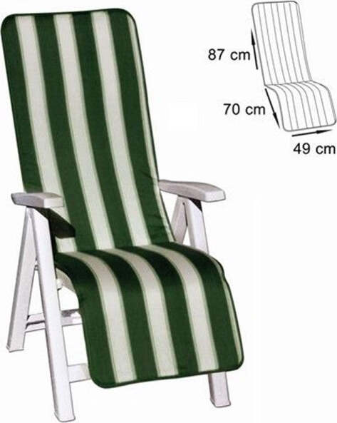 Cuscino-Coprisedia-Sedia-Sdraio-Giardino-Seduta-Schienale-Righe-Verde-157x49cm