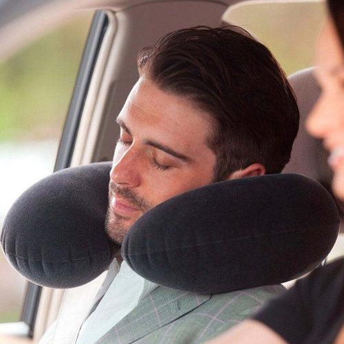 Cuscino Da Viaggio Gonfiabile In Pvc Floccato Nero Treno Aereo Macchina Sport e Tempo Libero > Cuscini da Viaggio > Accessori da Viaggio Trade Shop italia - Napoli, Commerciovirtuoso.it
