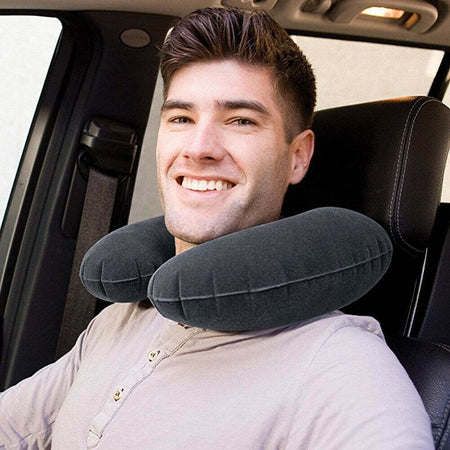 Cuscino Da Viaggio Gonfiabile In Pvc Floccato Nero Treno Aereo Macchina Sport e Tempo Libero > Cuscini da Viaggio > Accessori da Viaggio Trade Shop italia - Napoli, Commerciovirtuoso.it