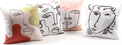 Cuscino imbottito ''Face'' per divano in poliestere sfoderabile 40 x 40 cm per interno Giardino e giardinaggio/Arredamento da giardino e accessori/Cuscini/Cuscini per divani Decor Space - Altamura, Commerciovirtuoso.it