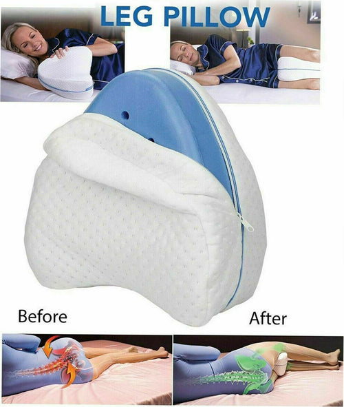 CUSCINO-PER-GAMBE-MEMORY-FOAM-SUPPORTO-ORTOPEDICO-GINOCCHIA-SCHIENA-LAVABILE