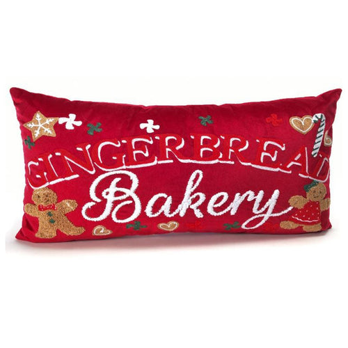 Cuscino in velluto Pan di zenzero rosso per decorazioni natalizie