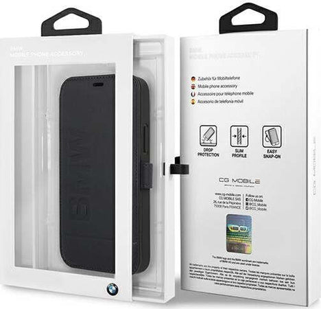 custodia-a-libro-bmw-iphone-12-mini-blu-vera-pelle