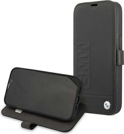 custodia-a-libro-bmw-iphone-13-pro-vera-pelle-nera
