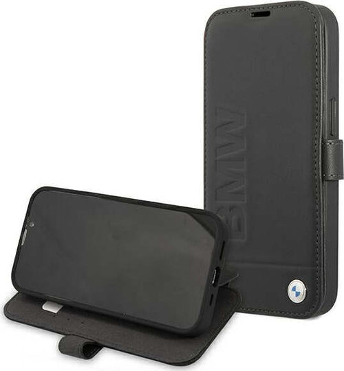 custodia-a-libro-bmw-iphone-13-pro-vera-pelle-nera