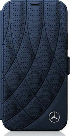 custodia-a-libro-mercedes-iphone-12-pro-max-blu-vera-pelle