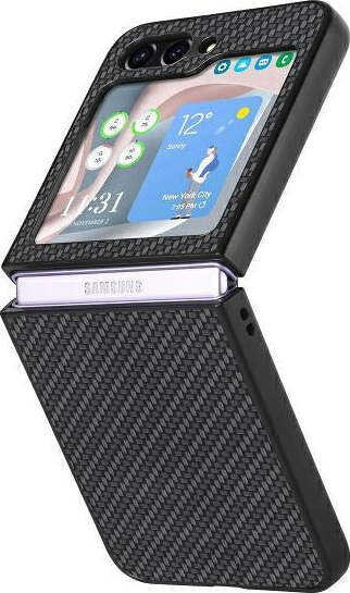 custodia-galaxy-z-flip-5-nero-efetto-carbonio