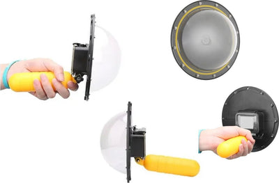 Custodia impermeabile TELESIN 6 Dome Port per EKEN H9 con custodia per obiettivo accessori con Pistola e Presa Subacquea per Fotografia Subacquea