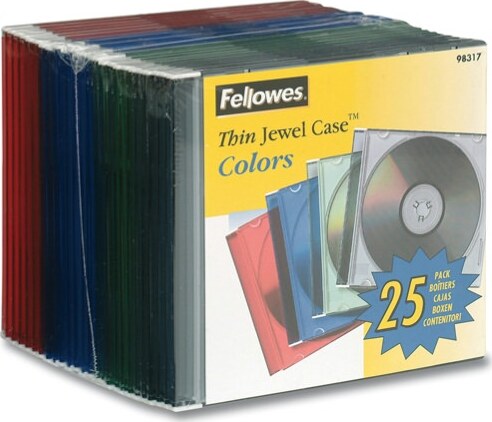 Custodia per CD Jewel Case Slim - colori trasparenti assortiti - Fellowes - scatola da 25 pezzi Elettronica/Informatica/Accessori/Custodie supporti vergini Eurocartuccia - Pavullo, Commerciovirtuoso.it
