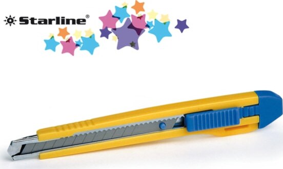 Cutter con bloccalama Premium - 9 mm - 2 lame incluse - Starline Casa e cucina/Hobby creativi/Materiali per hobby creativi/Utensili per il taglio/Tappetini per taglio Eurocartuccia - Pavullo, Commerciovirtuoso.it