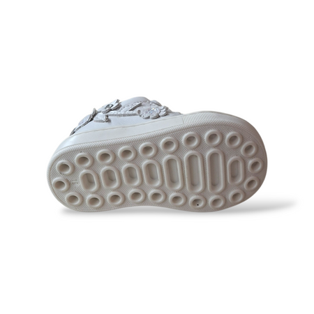 Scarpe Primi Passi Bambina Balducci Cita Soft Pelle Bianco Laccio Zip Made in Italy