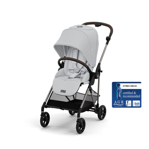 Passeggino Cybex Gold Melio Tpe e Manico Pelle-Fog Grey