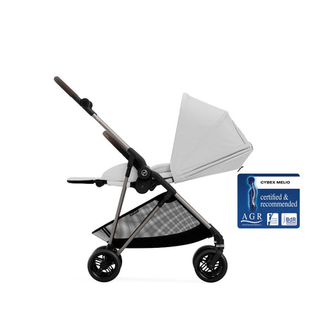 Passeggino Cybex Gold Melio Tpe e Manico Pelle-Fog Grey