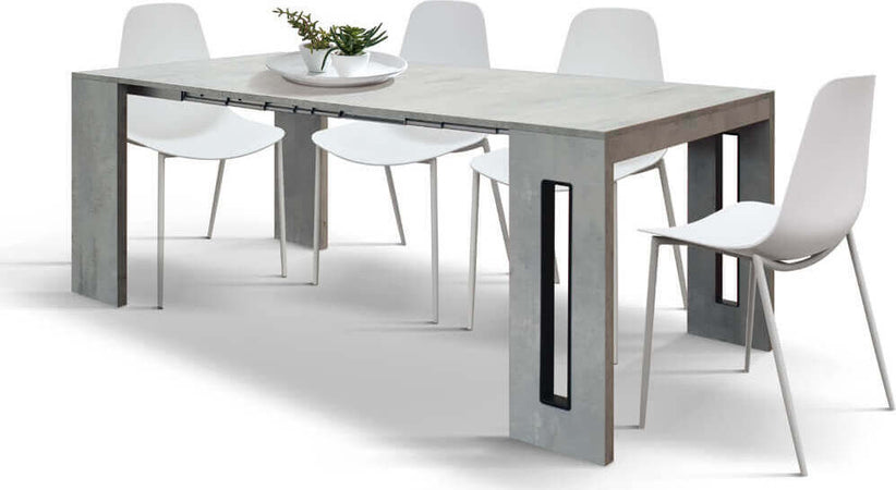 CYCLOPS---consolle-allungabile-moderna-di-design-cm-90-x-45/95/145/195/245/295-x-76-h-Cemento-Milani-Home