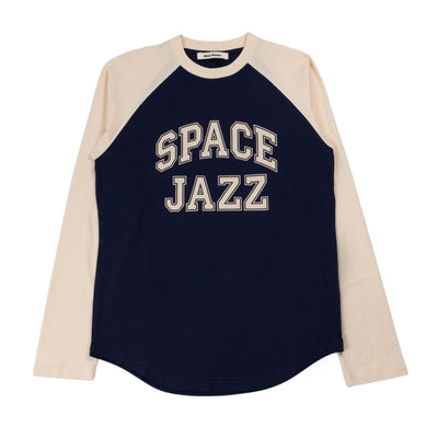 WALES BONNER Space T-shirt in Ivory/Navy da uomo