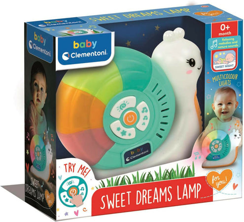 CLEMENTONI - Baby Clementoni - Sweet Dreams Lamp - Luce Notturna per Bambini, Gioco Prima Infanzia da 0 Mesi+, con Melodie e Suoni Rilassanti, Supporto per Sonno Sereno, 17973
