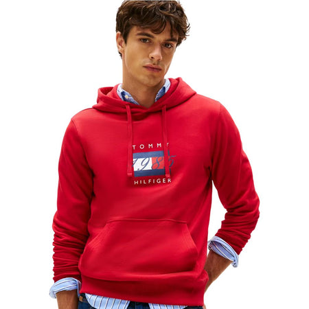 Tommy hilfiger felpa rossa con cappuccio MW0MW41332XLD