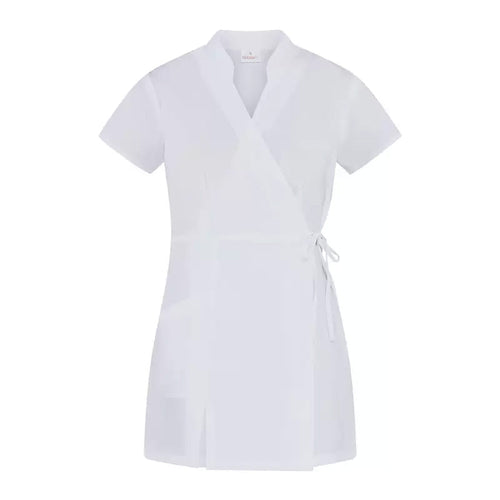 Kimono Donna Paola Bianco Manica Corta Kimono Elasticizzato Estetista Parrucchiera Massaggi