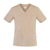Casacca Sonia Beige Casacca Donna Infermiera Medicale Collo a V No Stiro Microfibra Superleggera
