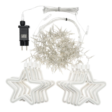 Stalattite decorata con stelle luminose con led SMD Neon bianco caldo per interno ed esterno