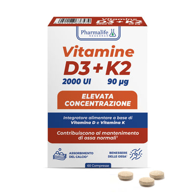 Vitamine D3 + K2 60 compresse