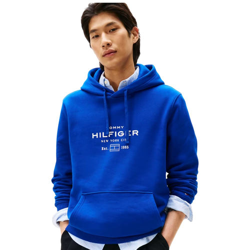 Tommy Hilfiger felpa blu royal con cappuccio MW0MW40864D03