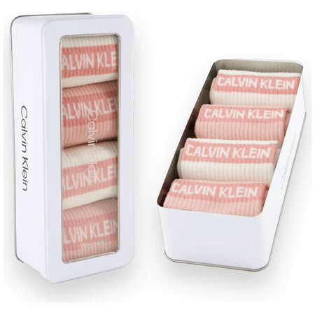 Calvin Klein donna pack 4 calze bianco rosa 701235385003801