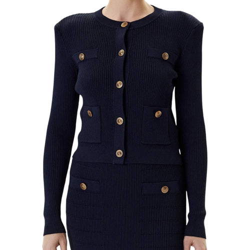 Guess cardigan blu maglia a costine EMMIE W5YR09Z0130G7V2