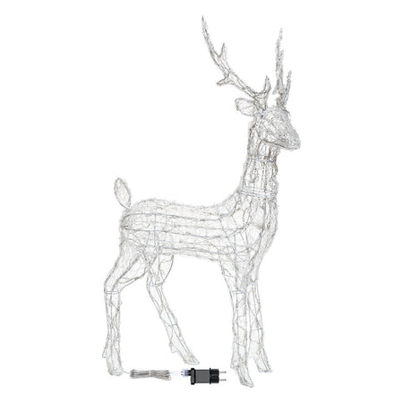 Renna luminosa in acrilico con led bianco freddo per esterno ed interno