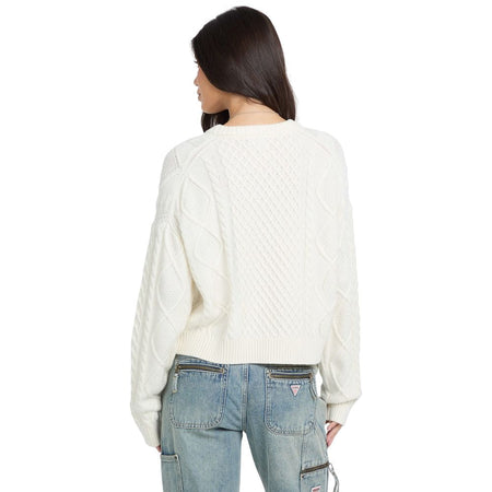 Guess maglione bianco a trecce GJ W5BR09 Z0561 G293