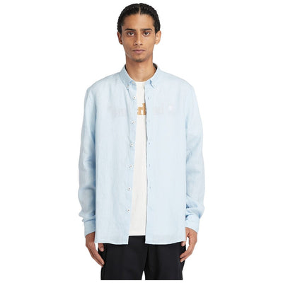 Timberland camicia di lino celeste Mill Brook TB0A2DC3940 Camicie Timberland