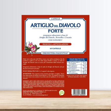 Erboristeria Magentina ARTIGLIO DEL DIAVOLO FORTE CAPSULE - 60 capsule con Boswellia e Uncaria per Dolori Articolari e Mobilità Articolazioni - Naturopatica shop & therapy