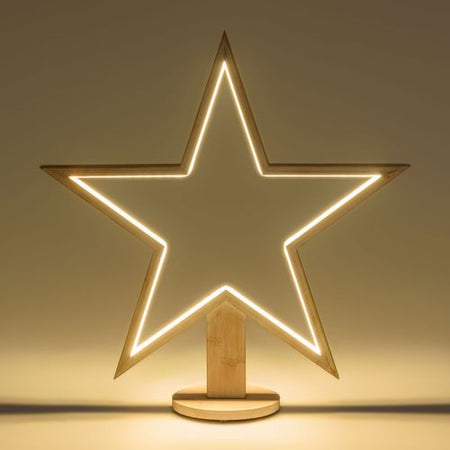 Decorazione luminosa stella natale 55 cm con base strip led multicolor per addobbi natalizi