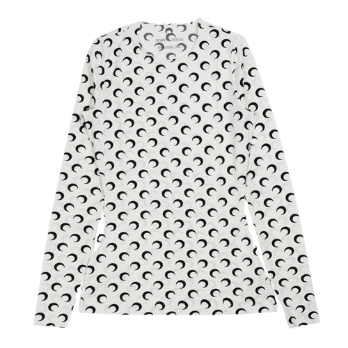 MARINE SERRE Recycled Moon Jersey Crewneck in White da donna
