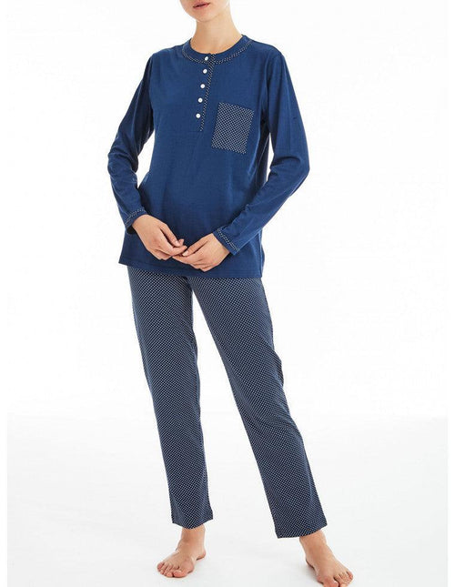 Ragno Pigiama da Donna Cotone Leggero Maniche Lunghe D894N1 S32 - Passarelli Biancheria