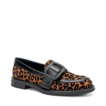 Frau Donna Mocassini in tessuto leo print