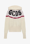GCDS FELPA LOGO KNIT CROPPED HOODIE da donna