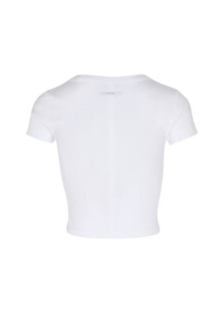 calvin klein T-SHIRT COTTON RIB TOP SS da donna