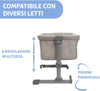 CHICCO Next2Me Essential - Culla Neonato, Compatibile Con Diversi Letti, Altezza Regolabile, Inclinabile, Buona Circolazione Dell'Aria, Materasso E Borsa Inclusi, Vari Colori Disponibili, Stone Re_Lux E Dove Re_Lux